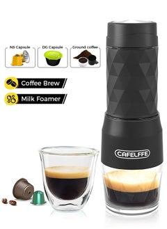 Buy 3 In 1 Portable Espresso Maker Handy Capsule Coffee Maker Manual Mini Espresso Machine Fit For Capsule and Ground Coffee For Travel Camping Hiking Office Home in Saudi Arabia