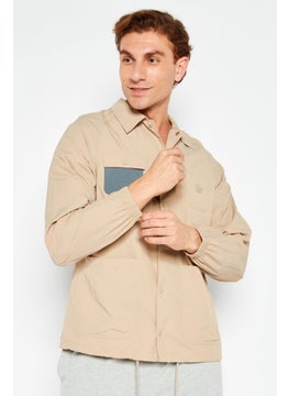 Buy Men Sportswear Fit Training Jacket, Taupe in UAE