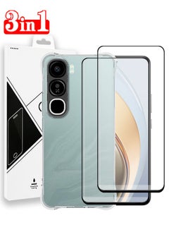 Buy 3 in 1 vivo V40 Lite 5G Protection Pack - Ultra Clear Shockproof Case & 2 Pcs Screen Protector, All Round Protection, Back Cover & Screen Protector for vivo V40 Lite 5G in Saudi Arabia