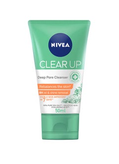 اشتري Clear Up Face Wash, Deep Pore Cleanser With Sea Salt, Salicylic And Hyaluronic Acid 50ml في الامارات