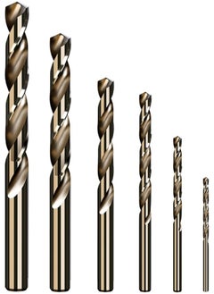 Buy 6Pcs Cobalt Drill Bit Set, 2-8mm High Speed Steel Twist Drill Bit Set for Hardened Metal, Stainless Steel, Cast Iron and Wood Plastic in UAE