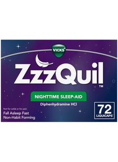 اشتري ZzzQuil, Nighttime Sleep Aid LiquiCaps, 25 mg Diphenhydramine HCl, No.1 Sleep-Aid Brand, Non-Habit Forming, Fall Asleep Fast, 72 Count في الامارات