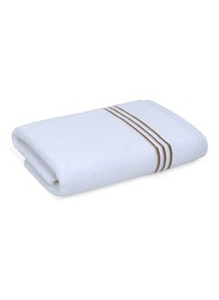 Buy Hotel Embroidery Bath Towel, White & Gold - 500 GSM, 140x70 cm in UAE