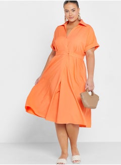 Buy Belt Wrap Detail Shirt Dress in UAE