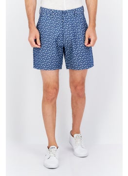 Buy Men Allover Printed Shorts, Grey/White in Saudi Arabia