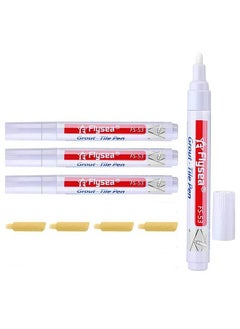 اشتري 4 Pieces Tile Pen Wall Grout Restorer Pen,High Quality Wear Resistant Pen Tip Waterproofing After Drying,For Restoring Tile Grout Wall Floor Bathrooms And Kitchen (White) في السعودية