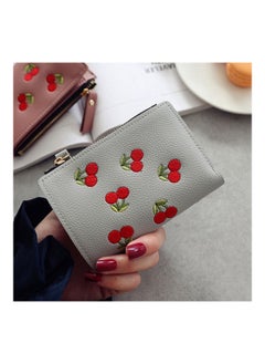 Buy Cherry Embroidered Wallet Grey/Red/Green in UAE