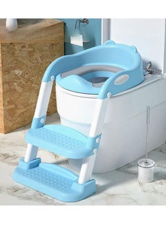 Buy TOYS-EGYPT Potty Training Seat with Ladder, Foldable Potty Seat, Splash Guard with Comfortable Non-Slip Pad (Sky Blue) Code (HB-001) in Egypt