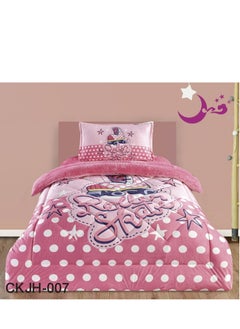 Buy Winter Children's Bed Sheet 3 Pieces Two Sides Quilted and Velvet Drawings150x200 cm in Saudi Arabia