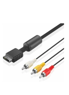 اشتري Keendex KX 3028 Audio Video AV Cable to 3 RCA for Sony PlayStation, 1.8 Meters - Black في مصر