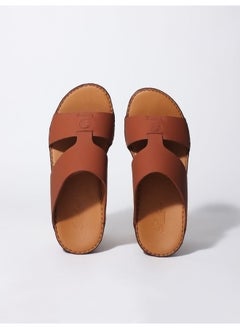 Buy Stylish Sandals For Men Arabic Classic Natural Leather 121 LightBrown in UAE