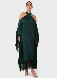 اشتري Embellished Fringed Cutout Neck Dress في الامارات