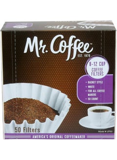 Buy Coffee Filters Pack 50   (8-12) Cup  Color White in Saudi Arabia