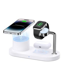 Buy Magnetic Wireless Charger for iPhone: 3 in 1 Charging Station for Multiple Device Apple - 18W Fast Mag-Safe Charger Dock Stand for iPhone 15 14 13 12 Pro Max Apple Watch iwatch & Airpods in Saudi Arabia