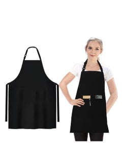 Buy Chefs Apron for Men and Women, Top-notch Black Bib Aprons Water& Oil Resistant Chefs Apron Black Bib Aprons Kitchen Apron Premium Quality Bulk Bib Aprons Professional Chef Aprons for Cooking in Saudi Arabia