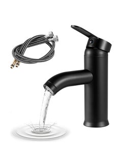Buy Wash Basin Mixer Faucet,Bathroom Basin Faucet,Water Mixer Kitchen Hot and Cold Water, Single Tap for Sink, Bathroom Sink Faucets with Included Hoses (Short) in UAE