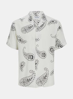 Buy Paisley Print Resort Collar Short Sleeves Shirt in Saudi Arabia