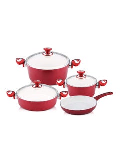 Buy Stainless Steel Cooking Pot Gastro Cookware Set 7pc set Including Lid in UAE