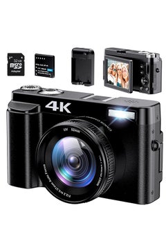 Buy 4K Digital Camera Photography Autofocus 48MP 8 Megapixel Camera With Sd Card, Lens Angle 75°, 3.0 Inch Screen Video Recording Camera Youtube Video Compact Camera, 16x Digital Zoom, 1 Battery in UAE