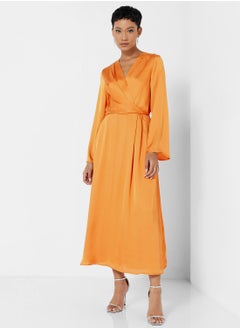 اشتري V-Neck Satin Maxi Dress في الامارات