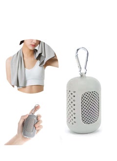 Buy Neck and facial cooling towel, cooling towel with silicone portable storage box in Saudi Arabia