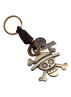 Buy Hot Anime One Piece Keychain Metal Pirates Skull Pendant Keyring For Teenager Men Cowhide Leather Key Chain Bookbag Fashion Bag Decoration Keychain Anime Collection Keychain in Saudi Arabia