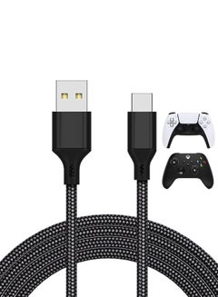 Buy 16.4ft Charger Charging Cable for PS5/For Xbox Series X/S Controller/For Switch Pro Controller, Nylon Braided Type-C Port Charging Cable Accessory，black in Saudi Arabia