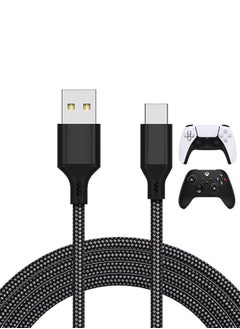 Buy 16.4ft Charger Charging Cable for PS5/For Xbox Series X/S Controller/For Switch Pro Controller, Nylon Braided Type-C Port Charging Cable Accessory，black in Saudi Arabia