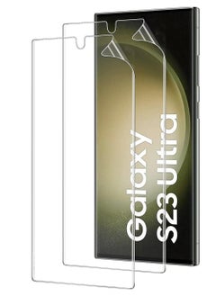 Buy 2 Pack Samsung Galaxy S23 ULTRA Hydrogel Screen Protector (2023) Case Cover Friendly Flexible Film [Fingerprint Reader,Easy to install] Bubble-Free Protection Phone Accessories in Saudi Arabia