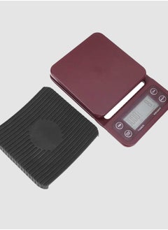 Buy Small 5kg/0.1g Digital LCD Timer Coffee Scale Mini High Precision Electronic Drip Coffee Food Kitchen Scales with Safety Silicone Pad (Brown) in UAE