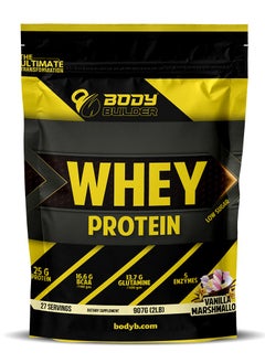 Buy Body Builder 100% whey protein - Vanilla Marshmallow- 2lb, Elite Whey Protein Blend for Optimal Muscle Growth and Recovery, Rich in BCAAs, Glutamine and Digestive Enzymes, perfect post workout fuel in UAE