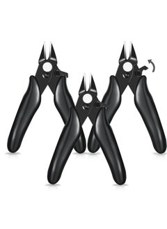 Buy 3 Pcs 3.5 Inch Micro Cutter With Lock Flush Cutter Mini Wire Cutters Side Cutters Diagonal Cutting Pliers Small Flush Cut Pliers Jewelers Tools Soft Wire Snips Nippers For Electronic, Model, Black in UAE