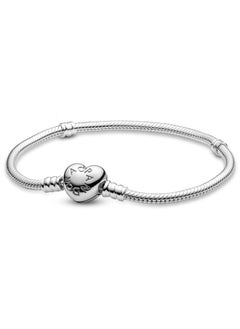 Buy Pandora Moments collection engravable heart-shaped chain chain snake bone chain bracelet in UAE