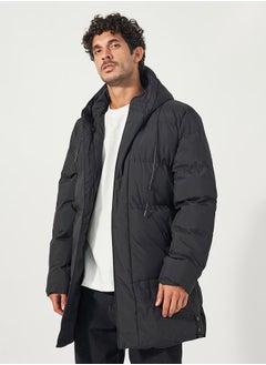 Buy Longline Hooded Parka Jacket with Drawstring Tape Detail in Saudi Arabia