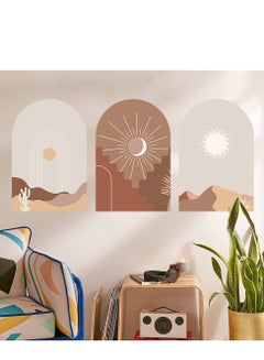 Buy 3 Pcs Self-adhesive Bedroom Decorative Wall Stickers , Nordic Morandi Color Stickers , Arch Shaped Home Decorative Wallpaper , Bedroom Background Wallpaper, Suitable for living room, bedroom in Saudi Arabia