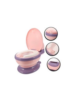 اشتري Potty Training Toilet, Removable Realistic Toddler Potty Training Seat with Splash Guard, Non Slip Portable Toddler Potty Chair for Baby & Kids, Boys and Girls (Pink Purple) في الامارات