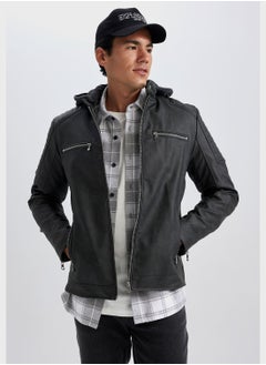 Buy Zip Through Pu Jacket in Saudi Arabia