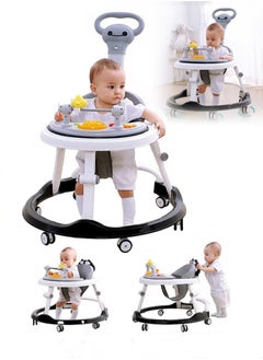 Buy 3 in 1 Baby Walker With Parent Push Handle, Children Walkers with Wheels, Adjustable Height Multifunction and Big Comfortable Seat Cushion, Detachable Trampoline Mat for Infants Boys Girls in UAE