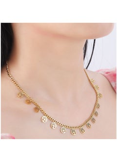 Buy Gold-colored stainless steel necklace High quality 316L permanent coating in Egypt