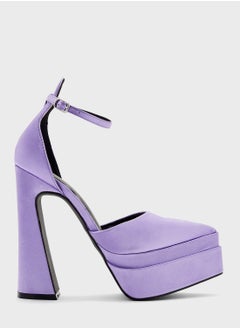 Buy Satin Ankle Strap Platform Pump in Saudi Arabia