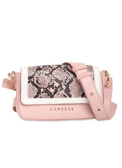 Buy Caprese Ellis Snakeskin print Pink Faux Leather Small Sling Bag in UAE