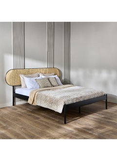 Buy Urban Cannes Queen Metal Rattan Bed 210 x 108 x 167 cm in Saudi Arabia