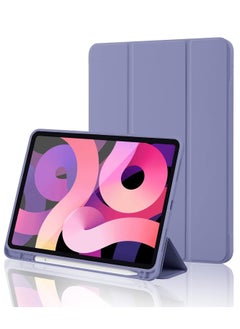 Buy Smart Trifold Stand Case for iPad 10th Generation (10.9 Inch, 2022) with Pencil Holder - Soft TPU Back, Auto Wake/Sleep - Blue Gray in UAE