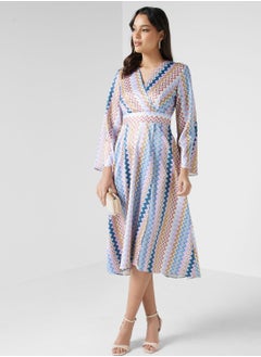 Buy Surplice Neck Printed Dress in UAE