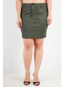 اشتري Women Regular Fit Solid Mini Skirt, Dark Green في السعودية