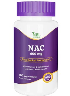 Buy NAC, N-Acetyl Cysteine 600 Mg With Selenium And Molybdenum, 100 Veg Capsules in UAE