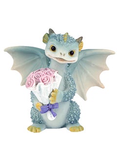 اشتري Dragon Figurine Ornament Design Accessories Desktop, Miniature Figurines Fairy Garden Dragon Present Bouquet Resin Decor Collections for Terrarium Micro Landscape, Resin Simulation Animal في السعودية