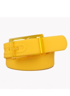 Buy High Quality Silicone Belt For Men And Women 116.5cm Yellow in UAE