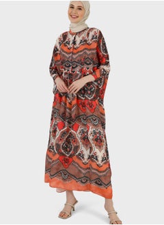 Buy Cape Sleeve Printed Dress in Saudi Arabia