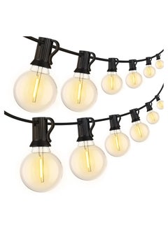 Buy Outdoor String Lights Mains Powered 28 Feet G40 Festoon Lights with 25 Led Shatterproof Bulbs Weatherproof Commercial Garden Hanging Lights for Patio Backyard Party Decor E12 Socket Base Black in Saudi Arabia